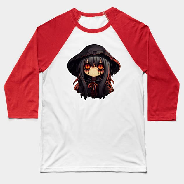 Anime girl witch black tears Baseball T-Shirt by beangeerie